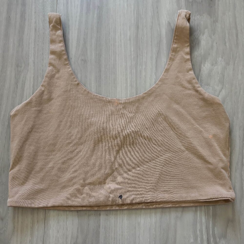 Cotton On Brown Cropped Tank Top Small Scoop Neck Wide Strap